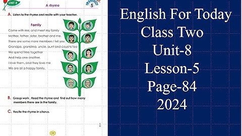 Family rhyme...Class 2 English Unit 8 Lesson 5 Rhyme Family.2024.page-84.Kobita family.