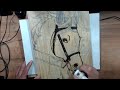 Desenhando cavalo e gravando na madeira, horse pyrography, #pirografia #cavalo #arte