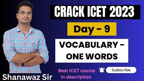 Day - 9 | Communication Ability - One word substitutions | Crack ICET 2023 |