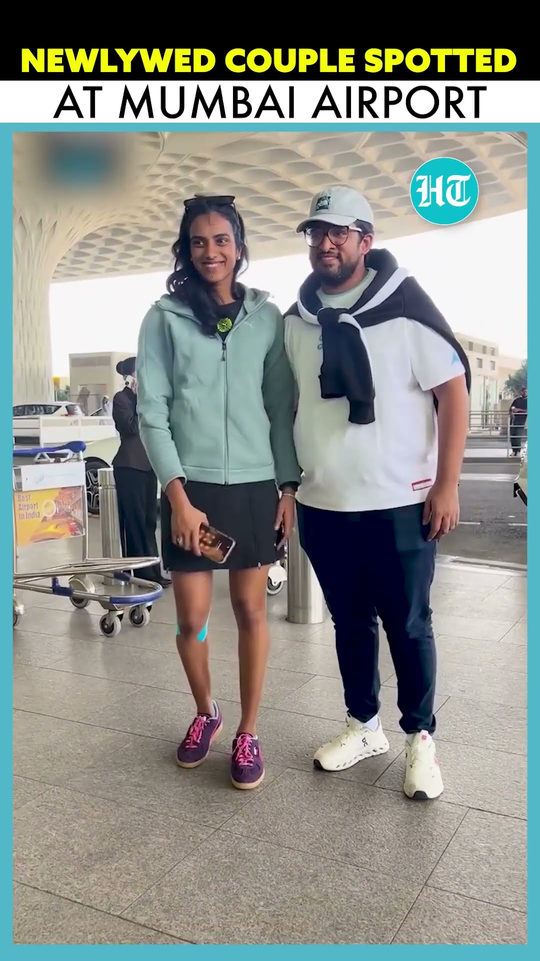 PV Sindhu \u0026 Husband Venkata Datta Sai Photographed At Mumbai Airport #ytshorts