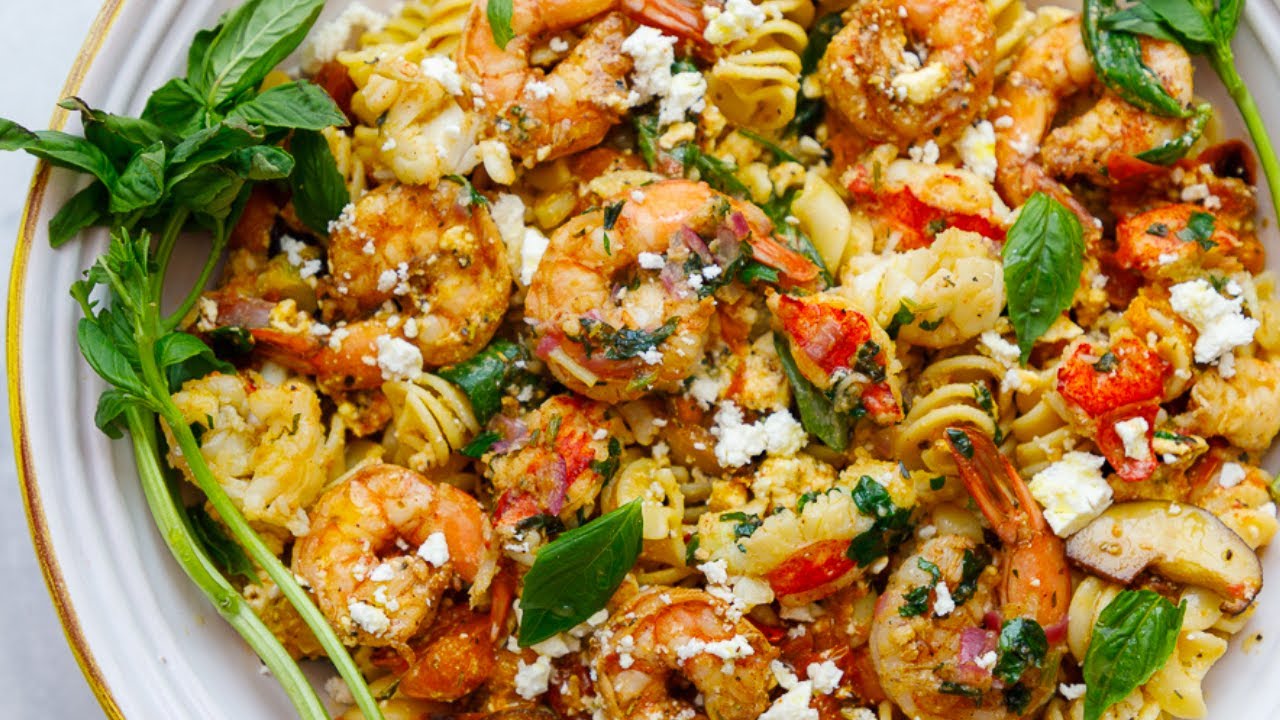 Jerk Shrimp Baked Feta Pasta - YouTube