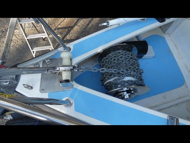 Boat anchor winch set up 