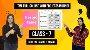 HTML Class 7: How to Create Nested Tables for Complex Data Structures | A2IT Mohali
