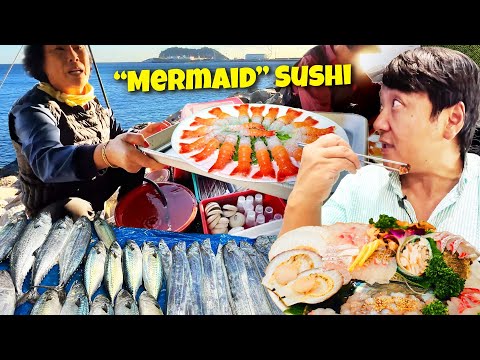Trying Mermaid Sushi Breakfast & #1 BEST Dumplings at Korean Fish Market in Jeju South Korea