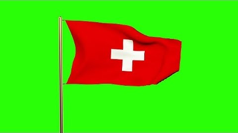Switzerland Flag Waving In The Wind. Looping Sun Rises Style. Animation Loop. Gr Stock Animation