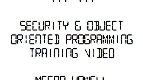 GCU ITT-111 Security & Object Oriented Programming Video