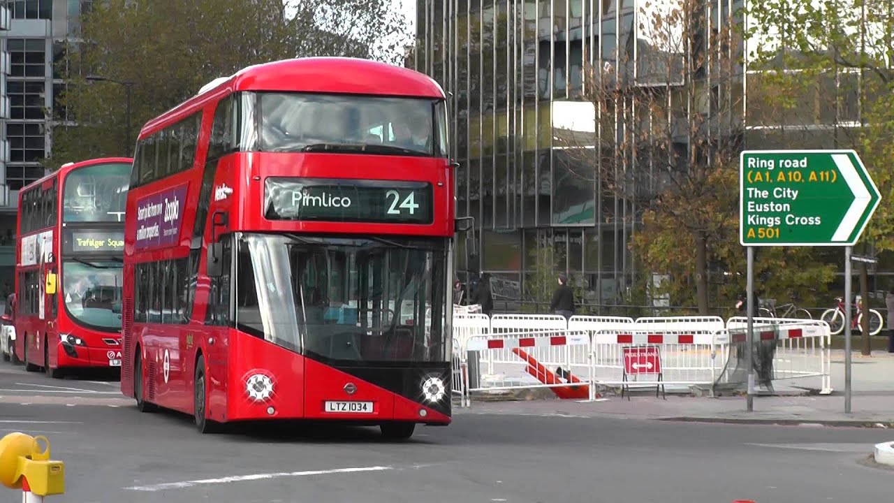 New London Double Decker Bus In Action Central London November 2013