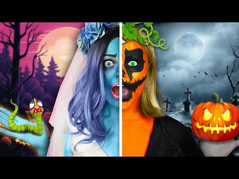 Видео: МЫ СТАЛИ ТРУПОМ НЕВЕСТЫ и ЗЛОВЕЩЕЙ ТЫКВОЙ ! Кто сделает образ на Хеллоуин лучше!?