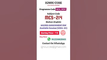 MCS 214 Solved Assignment PDF 2024-25 in English, MCA NEW program MCS-214 Solved assignments
