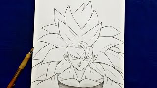 how to draw Goku Super Saiyan SSJ3 | Dragon Ball | Goku step by step easy screenshot 4