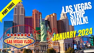 2024 Las Vegas Strip Walk: Park MGM to Mandalay Bay - 10th January 2024 (Part 3 of 3)