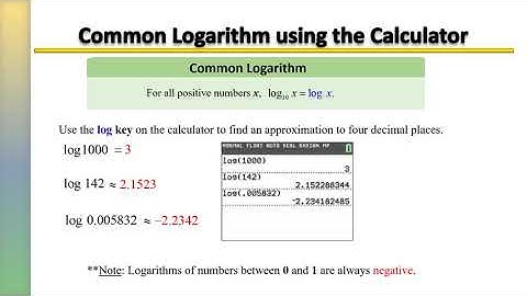 Using a Calculator with Common and Natural Logs Expressions