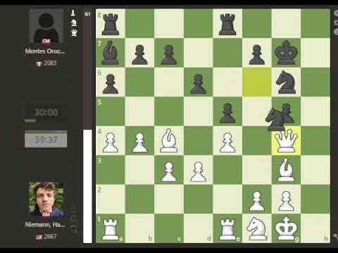 Hans Niemann VS Miguel A. Montes Orozco  2023-fide-world-junior-chess-championships-u20-open ROUND 01 