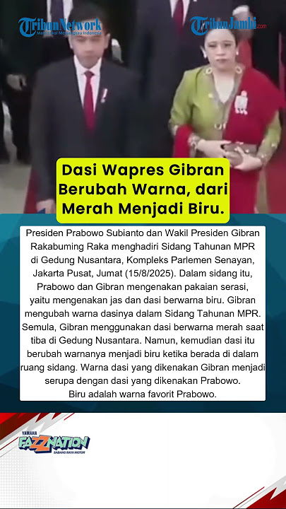 Dasi Wapres Gibran Berubah Warna, dari Merah Menjadi Biru