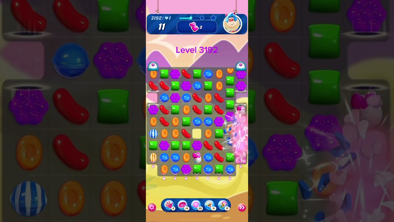 Candy Crush Saga level 3192 - Super Hard Level with 3 FREE Boosters