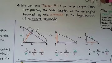 Geometry 8.1, Similarity in Right Triangles