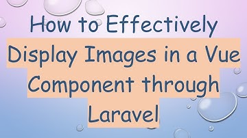 How to Effectively Display Images in a Vue Component through Laravel