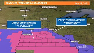 WATCH LIVE:  KARE 11 winter storm update 3-15-2021