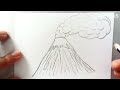 كيفية رسم البركان خطوة بخطوة 