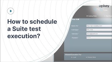 How to schedule a Suite test execution?