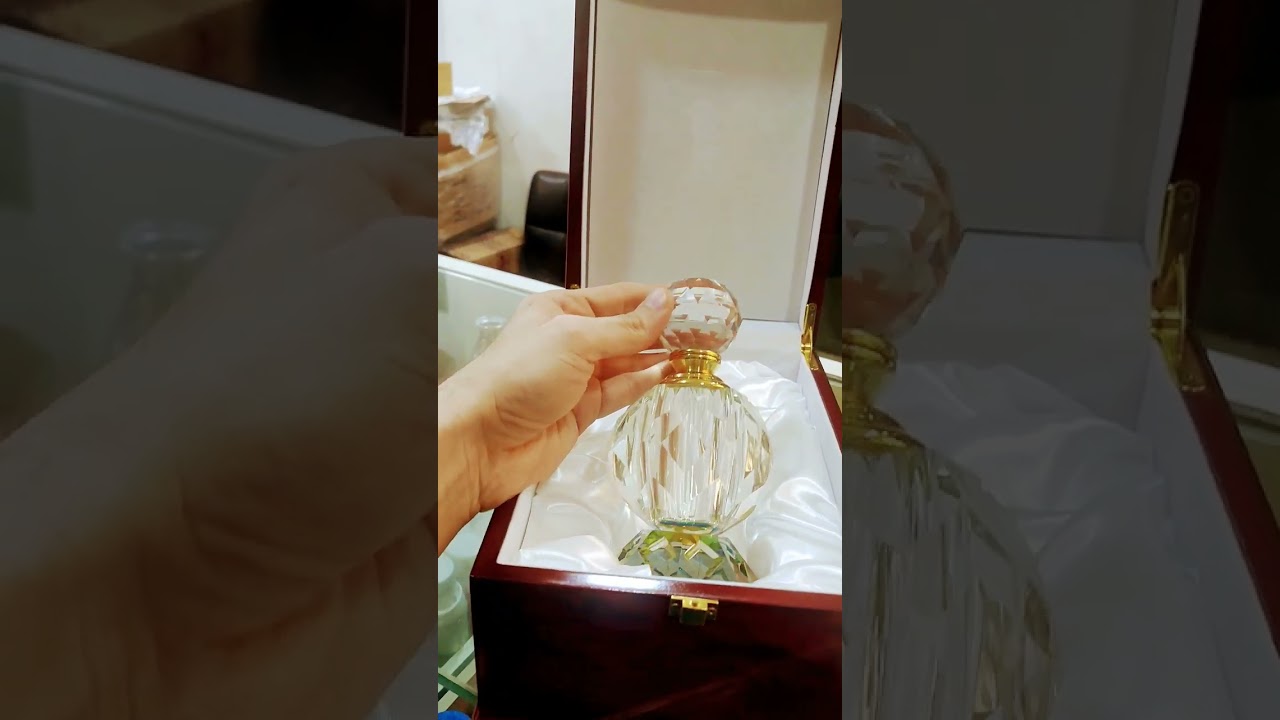 Royal Gift For Royal People. Exclusive 50 ml Crystal Bottle with Elegant Wooden Box