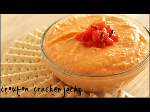 Roasted Red Pepper Hummus!! Homemade Hummus Recipe