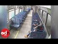 Extraordinary CCTV footage of man leaving baby on train