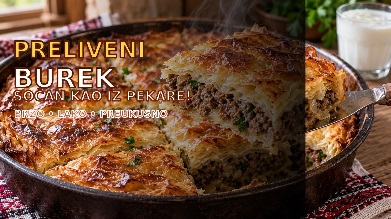 Preliveni burek sa mesom — cijeli video