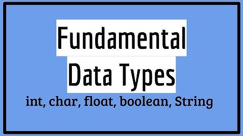 Fundamental Data Types