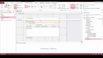 Event hosting and management database with MS Access