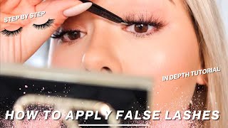 How to apply FALSE LASHES for beginners  in depth tutorial