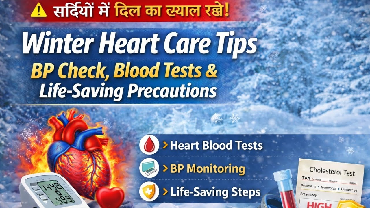 Heart Attack से बचाव सर्दियों में | BP Check, Blood Test और Doctor Tips 