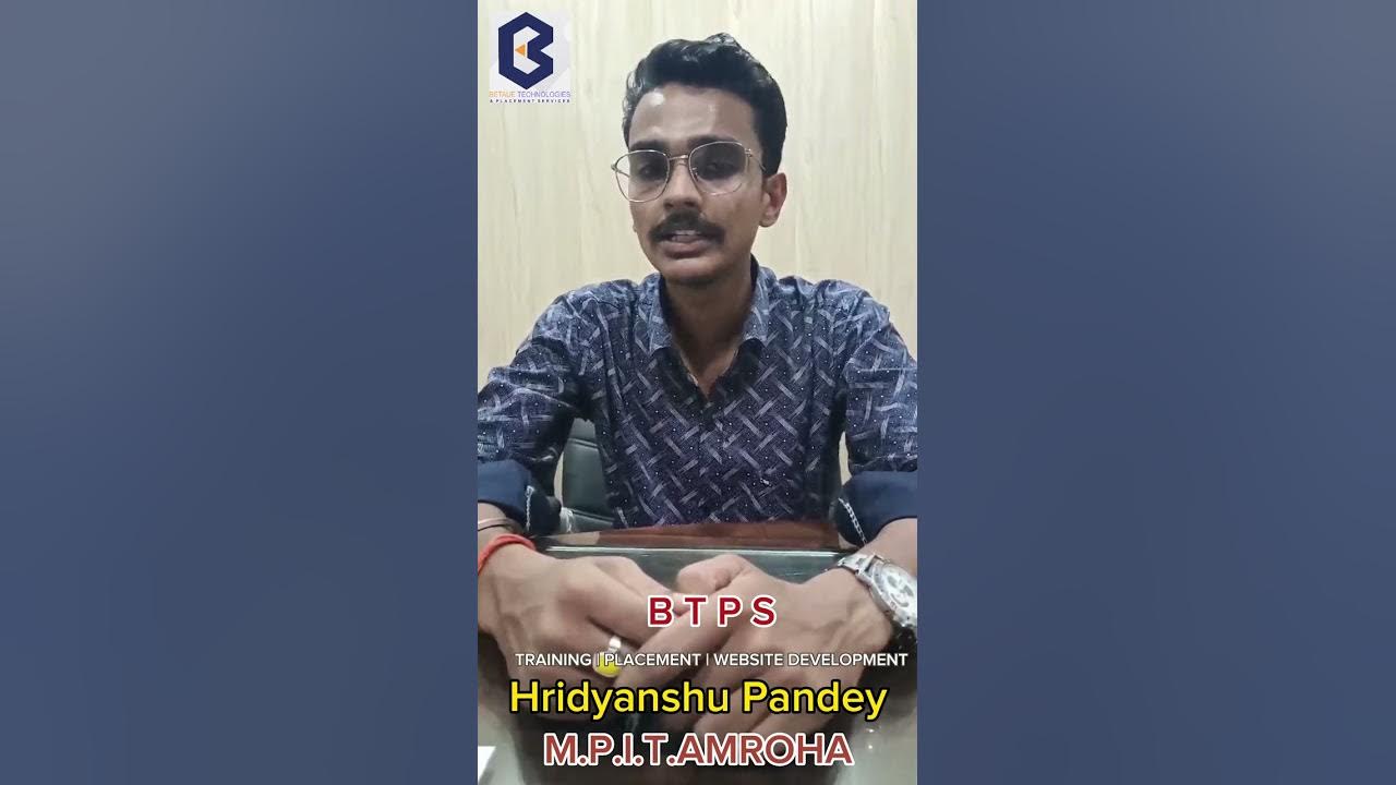 Congratulations , Hridyanshu Pandey || Java Developer || Join BTPS ...