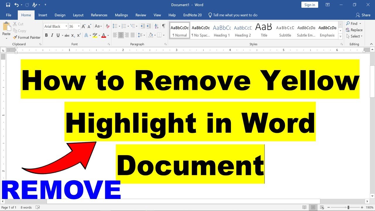 Cách Remove yellow background in word và các ứng dụng văn bản khác