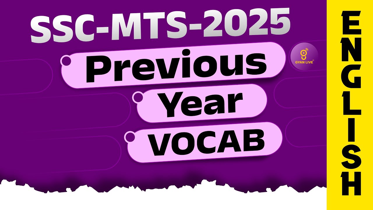 SSC-MTS-2025 | Previous Year VOCAB | ENGLISH | LIVE@06PM 