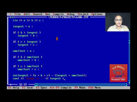 Lab 5   Largest, Smallest and Second Largest of Three Numbers using a simple if statement