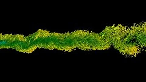 Turbulent flow around a wing profile, a direct numerical simulation