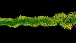 Turbulent flow around a wing profile, a direct numerical simulation