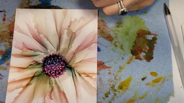 #36 Ice cream sprinkle center using alcohol ink an...