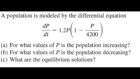 dP/dt = 1.2P(1 - P/4200)