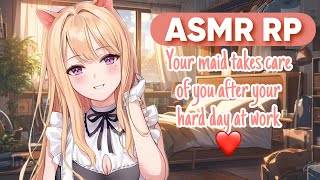 картинка: [ASMR roleplay] 💞твоя горничная заботится о тебе после тяжелого дня 🥰 personal attention