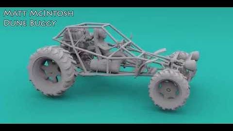 Dune buggy 3D model made with Silo and Z-brush