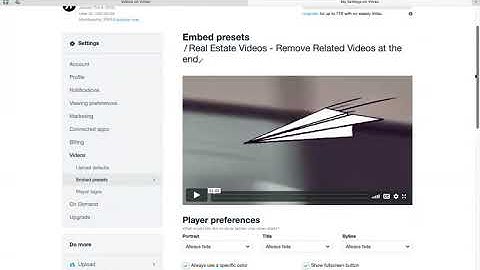 How to remove related videos in Vimeo