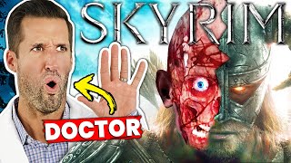 ER Doctor REACTS to BRUTAL Skyrim Stealth Kills