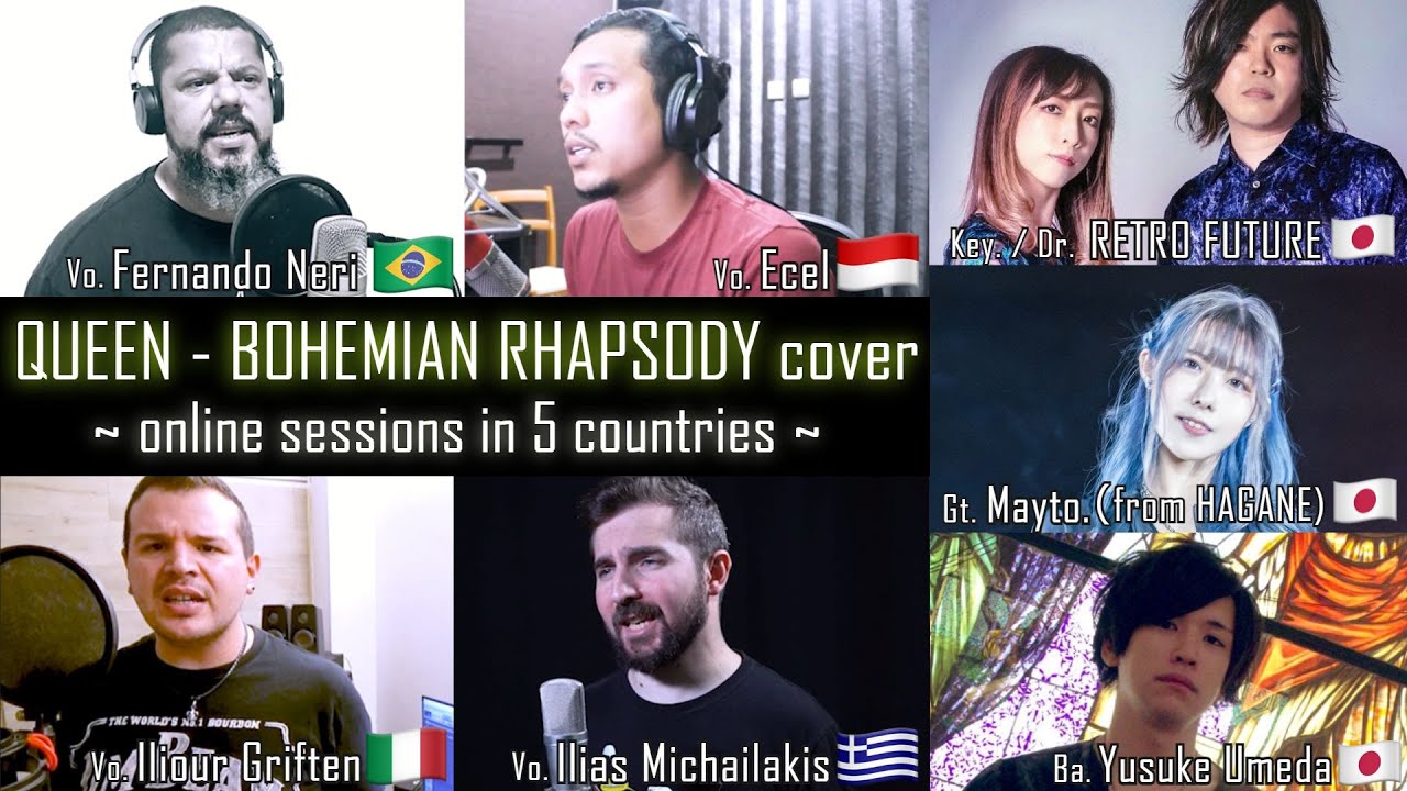 QUEEN - BOHEMIAN RHAPSODY cover [Online Sessions in 5 countries