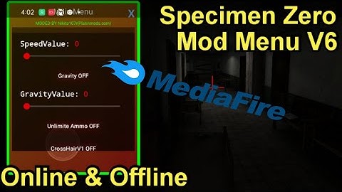Specimen Zero Mod Menu V6 Updated New 2021 V1.0.4