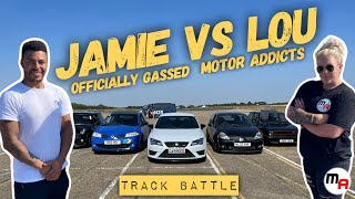 OFFICIALLY GASSED VS MOTOR ADDICTS - BOY VS GIRL IN THE RENAULT MEGANE 225 F1, WHO WILL WIN?