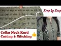 Collar Neck Kurti Cutting And Stitching Kurti Cutting And Stitching Collar Neck Cutting