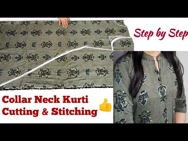 collar dress cutting and stitching - YouTube