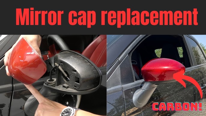 Fits Fiat 500 500C 2012-2019 Genuine Carbon Fiber Side Mirror Cover Cap 2  Pcs